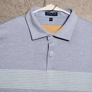 Peter Millar Crown Crafted Polo Shirt Mens XL Blue Performance Golf La Quinta